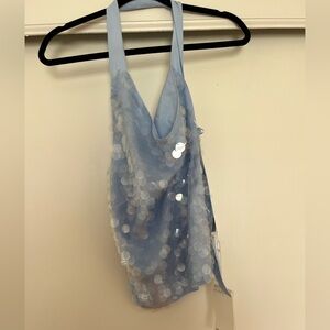 Peppermayo Blue Sequin Tank Top